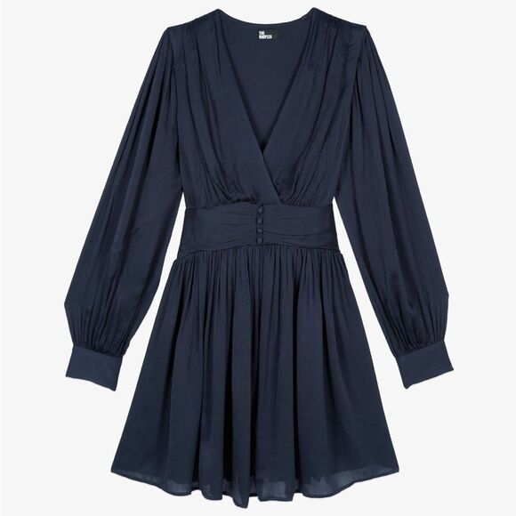 NWT The Kooples women's mini navy dress with button detail size 8 - Picture 1 of 15